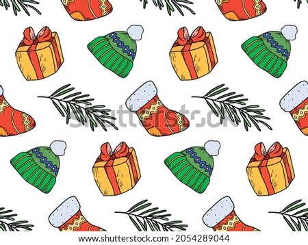A color New Year's pattern on a transparent background in a vector. EPS 10.