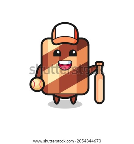 Mascot Illustration of wafer roll as a doctor , cute style design for t shirt, sticker, logo element