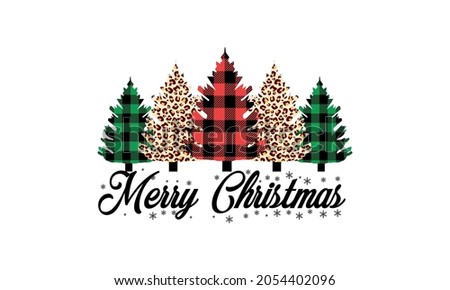 Buffalo Plaid Christmas Trees Merry Christmas Vector and Clip Art