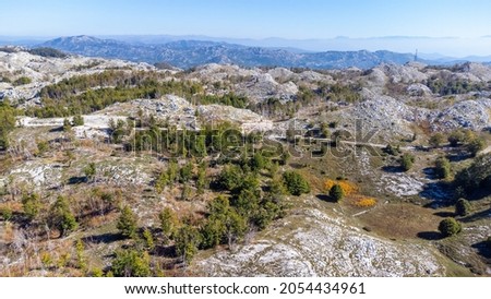 Peak of mountains. National park Lovcen. Nature of Montenegro. High quality photo