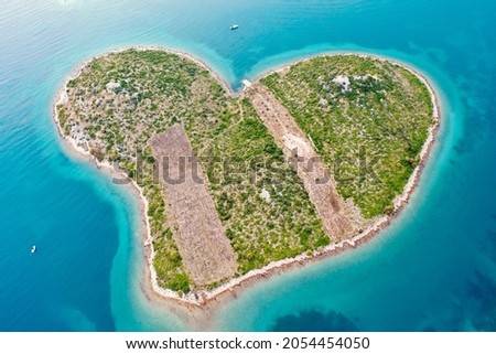 Drone Picture of Island Galešnjak in Croatia