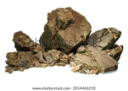 Isolated Frodo stone for aquascaping aquarium on the white background. Very rough textured stones. Royalty-Free Stock Photo #2054466218