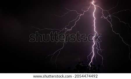 Amazing Lightning in the Indian village Royalty-Free Stock Photo #2054474492