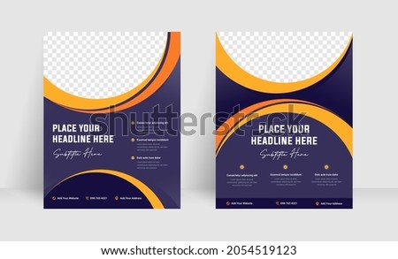 Dual circle edge flyer or brochure template, Sporty, Strong, Aerodynamic, and Modern