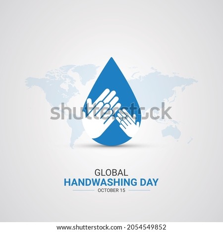 Global handwashing day, handwashing with water drop, design for banner, poster, vector art