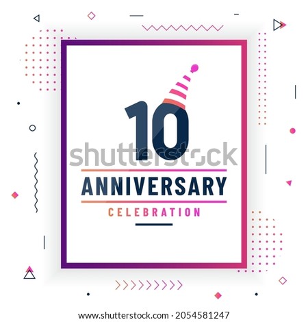 10 years anniversary greetings card, 10 anniversary celebration background free vector.