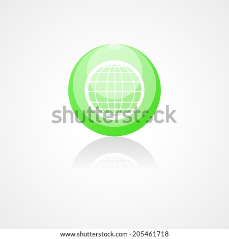 Earth globe web icon on white background