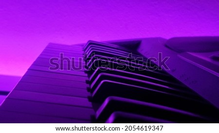Piano image with purple background