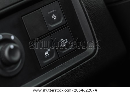 Hill descent control HDC button. Hill mode descent controler. Driver-assistance system.  Royalty-Free Stock Photo #2054622074