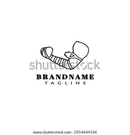 observant jewish tefillin hand cartoon logo icon design template black modern isolated vector