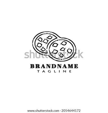sausage logo cartoon design icon template black modern vector illustration
