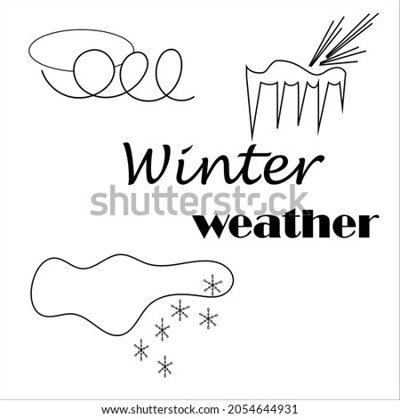 winter weather graphic set line