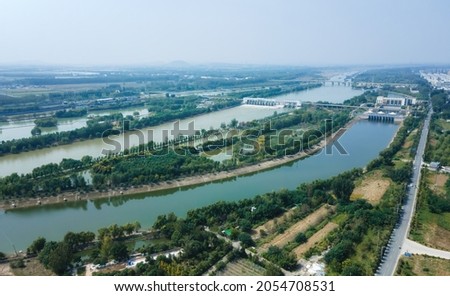 The ancient city of Taierzhuang, Shandong, China from the perspe Royalty-Free Stock Photo #2054708531