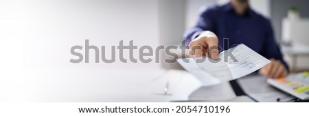 Payroll Payment Check. Giving Paycheck. Business Cheque Royalty-Free Stock Photo #2054710196