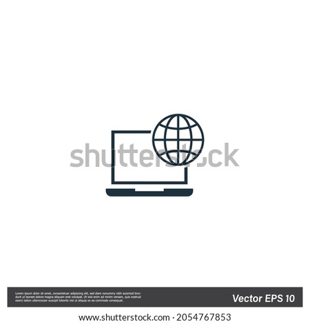 world wide web icon vector simple logo element