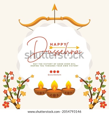 Banner design of Indian festival Happy Dussehra template. Royalty-Free Stock Photo #2054793146
