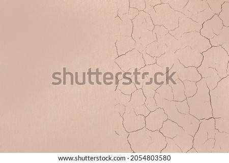 Before and After close-up on dry woman skin texture with dry dessert. Skin care concept. Royalty-Free Stock Photo #2054803580