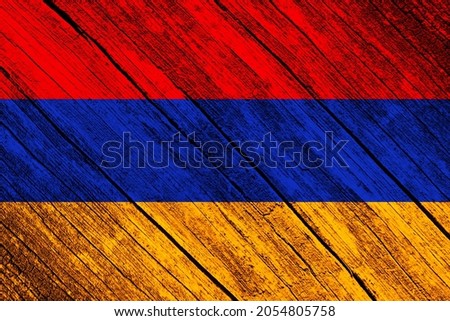 Armenia flag of wood-3D illustration