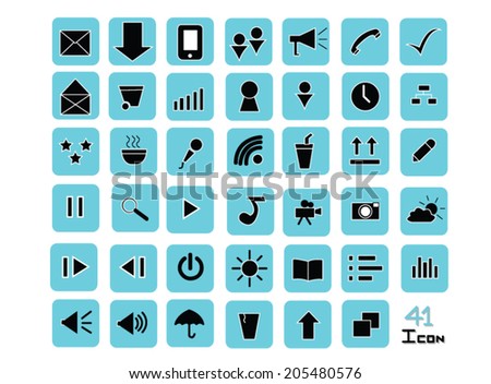 Set of 41 Social media icons vector 