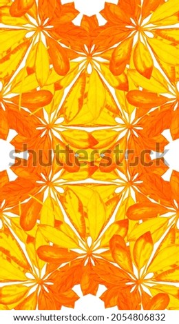 Juicy Tree Background White Illustration. Stem Summer Pattern. Yellow Branch. Miami Orange Design.