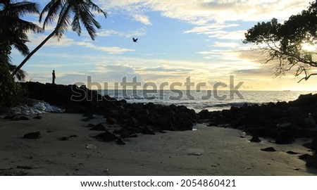 Picture from seashore in a place near to my home in Kochi,kerala, india. The evening was spectacular with bright sky. The rocks are put to function as break water during monsoon tides.
