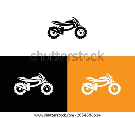 Speed bike racer on the sport motorcycle, stylized vector symbol