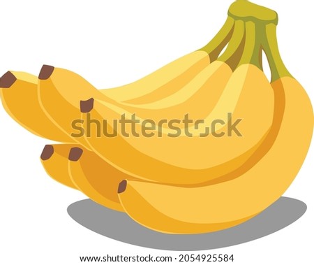 fresh banana fruit illustration for children book or flash card. a simple flat vector design.