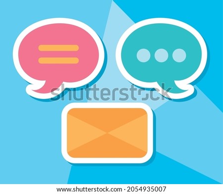 chat and mail icon set