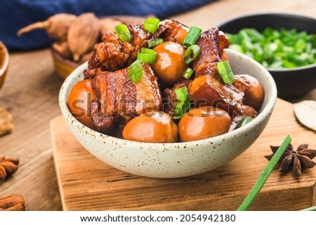 Quail Eggs Stew with belly pork(Chinese food)  Royalty-Free Stock Photo #2054942180