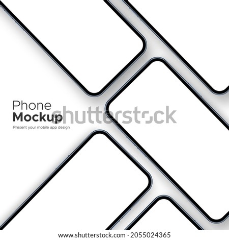 Phones for Showcase Mobile App Design, Isolated on White Background. Vector Illustration