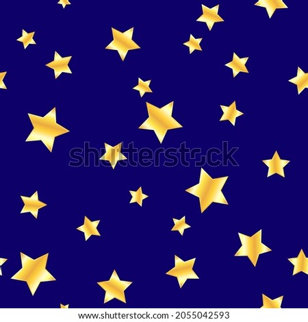 Gold stars on a blue background.Vector illustration for print, fabric, cover, packaging, design any of your projects.
