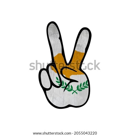 World countries. Hand sign Victory. Cyprus
