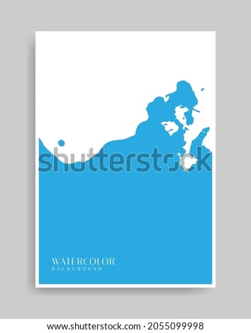 blue background. Abstract illustration minimalist style for poster, book cover, flyer, brochure, logo.
