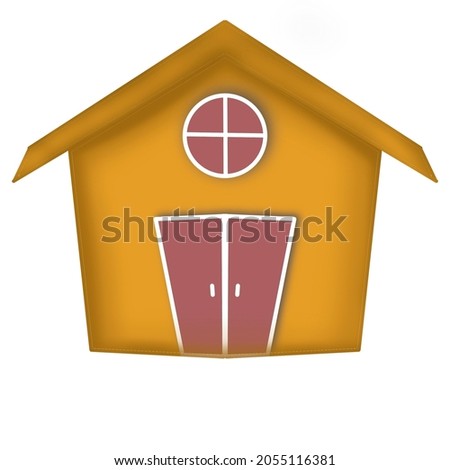 house illustration with windows.  color icon