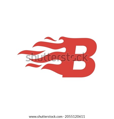b letter fire flame hot uppercase logo vector icon illustration