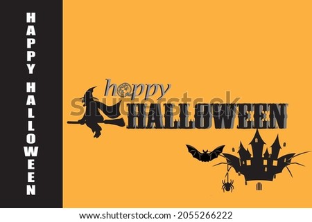 happy Halloween  day with yellow background vector template 