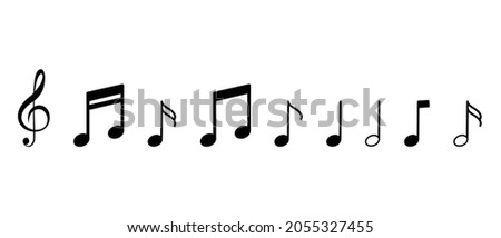 Music notes symbol vector icons set