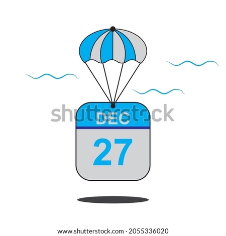 December 27 date of month calender icon with balloon in the air vector eps 10 template element