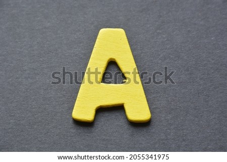 shot of a single letter of the alphabet, where in this case it is the letter A, on a white background