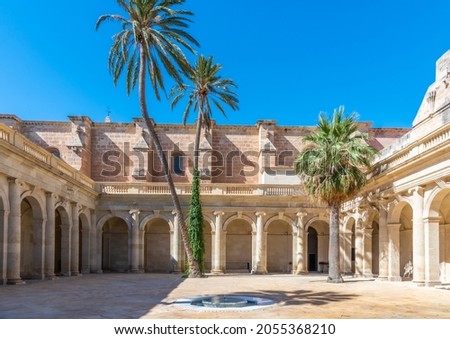 Courtyard of the cathedral of Almeria in Spain