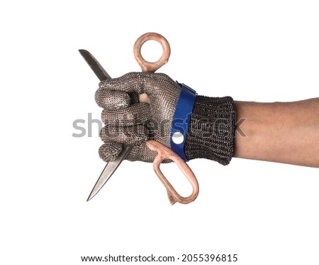 butcher metal glove isolated on white background