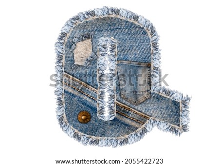 Letter Q made of jeans