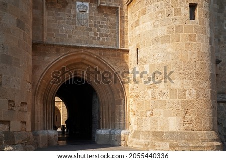 The  Palace of the Grand Master of the Knights of Rhodes(entrance), Greece.