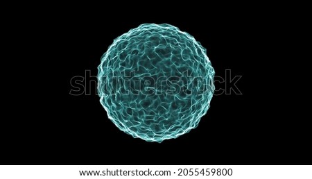 Abstract technology sphere background made of animated lines and dots, particles. HUD, FUI element. geometric background from abstract molecules. Royalty-Free Stock Photo #2055459800