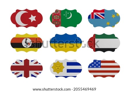 All world countries A-Z. Scrapbook labels pack. Part 21
