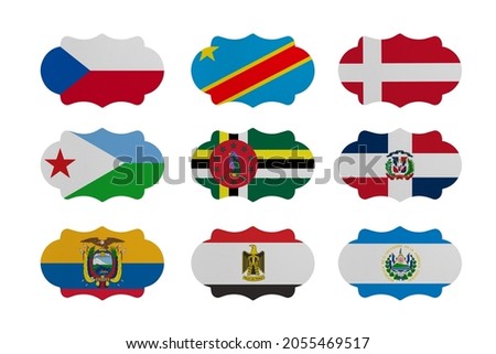 All world countries A-Z. Scrapbook labels pack. Part 6