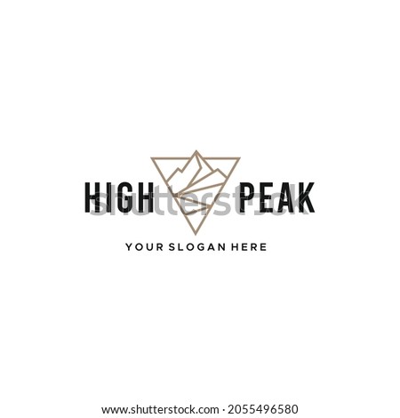 minimalist HIGH PEAK mountain triangle Logo design Royalty-Free Stock Photo #2055496580