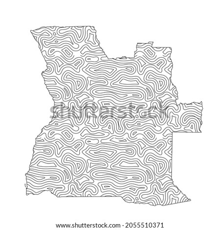 Abstract topographic style Angola map design. Vector Illustration