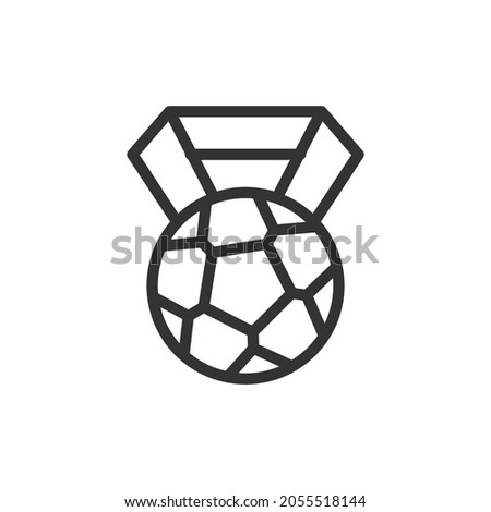 Simple soccer line icon. Premium symbol in stroke style. Design of soccer icon. Vector illustration.