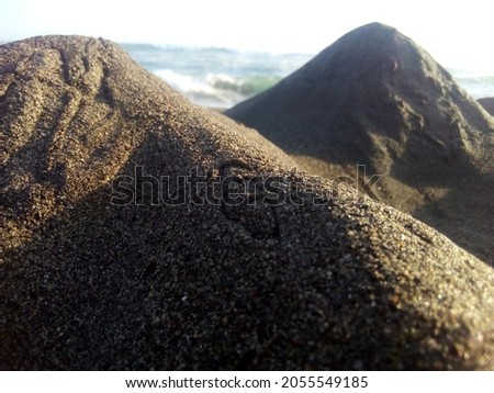 Close up picture of sand hills on the beach